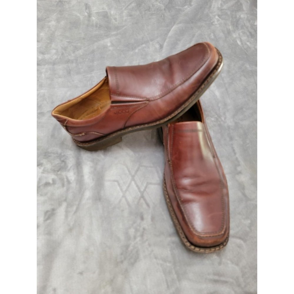 Ecco Holton Loafer Men's Sz 10 Business Casual Shoe Comfy Brown Leather Slip On‎